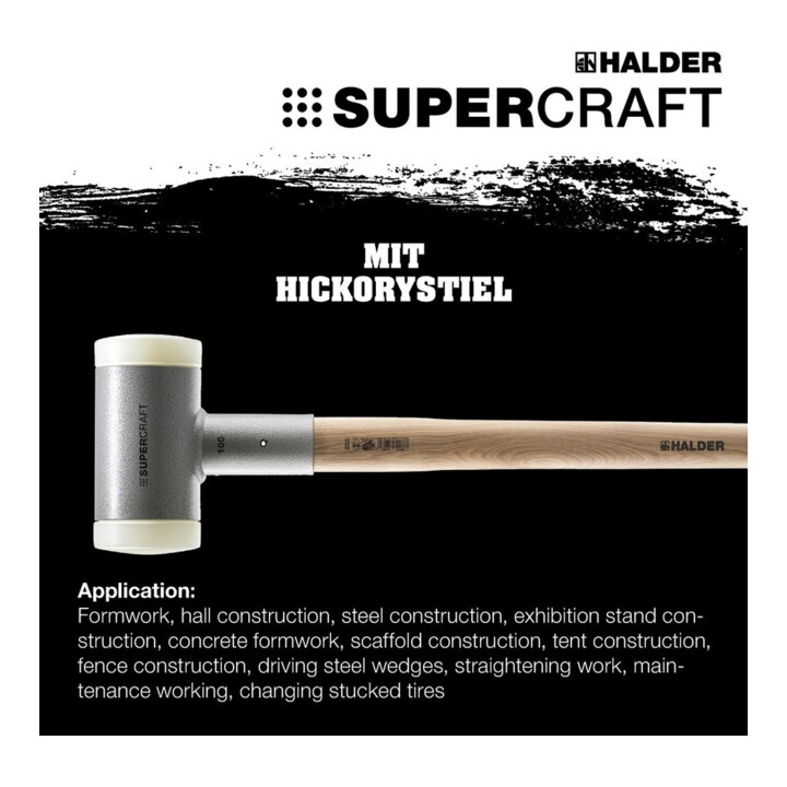 Masse SUPERCRAFT D. tête 80 mm L. 880 mm antirebond dur nylon blanc L. de la têt