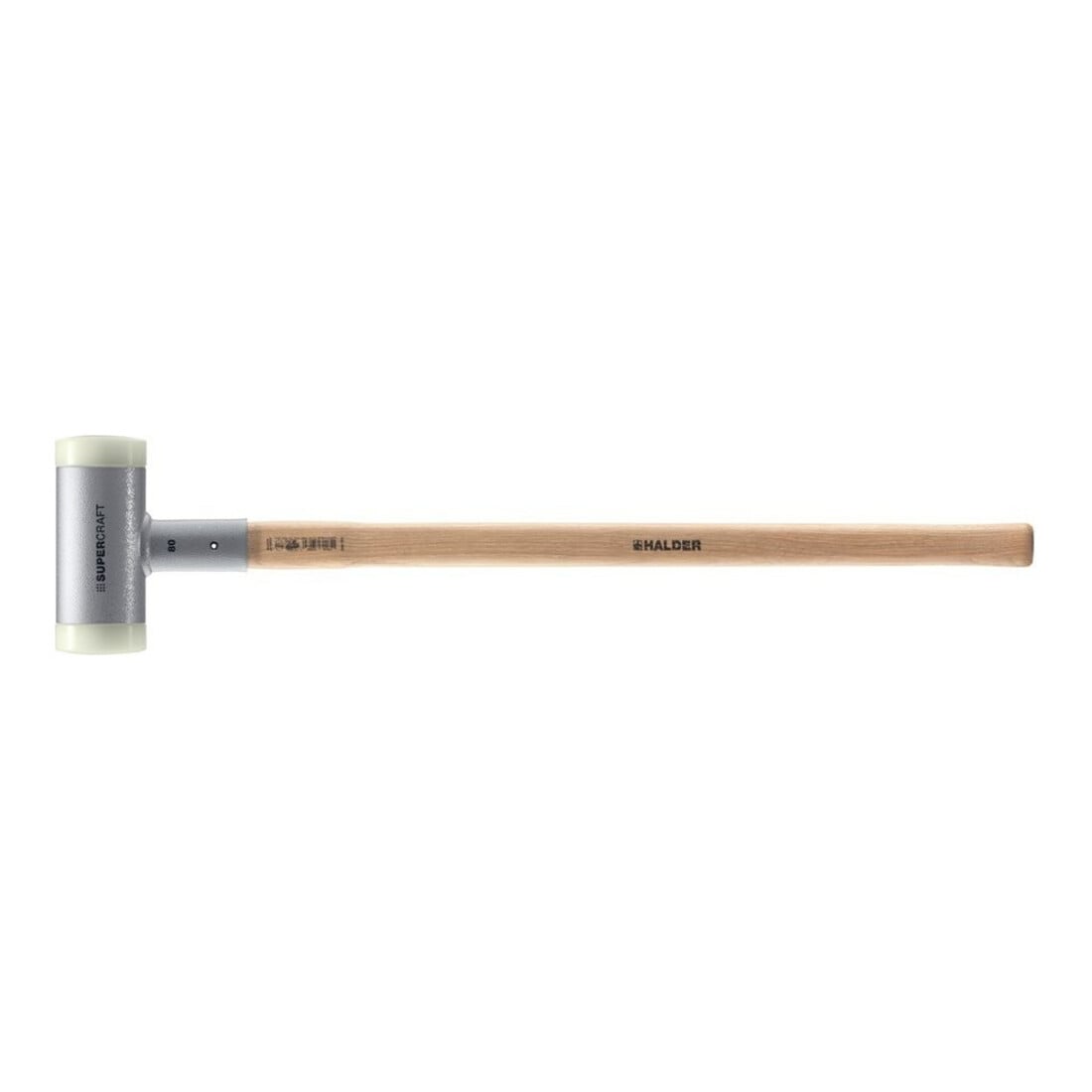 Masse SUPERCRAFT D. tête 80 mm L. 880 mm antirebond dur nylon blanc L. de la têt