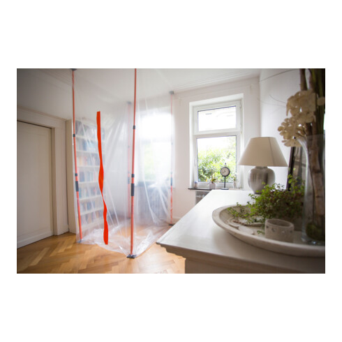 Master Staubschutzwand Heylo HEYWALL Plus-Paket, 4 Systemstangen (bis 3,60 m Höhe)