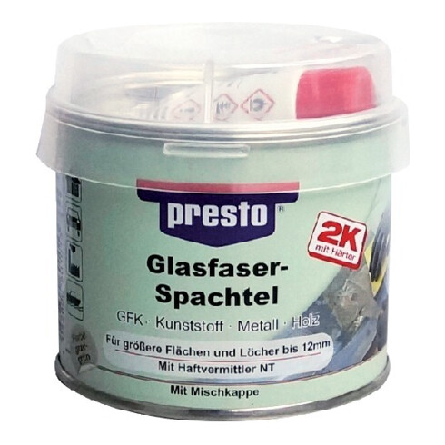 Mastic fibre de verre 250g peut mastic gris clair