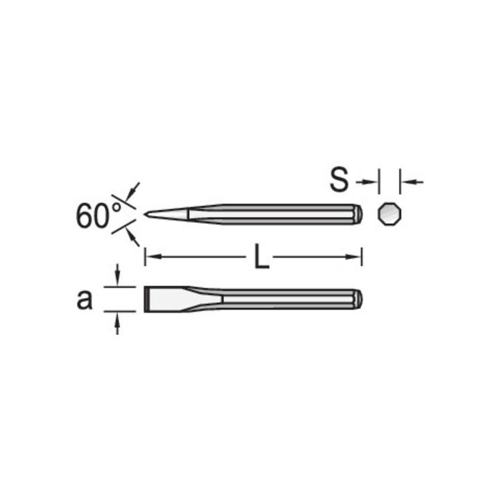 Maurermeißel 350x18mm 8KT m.Handschutz