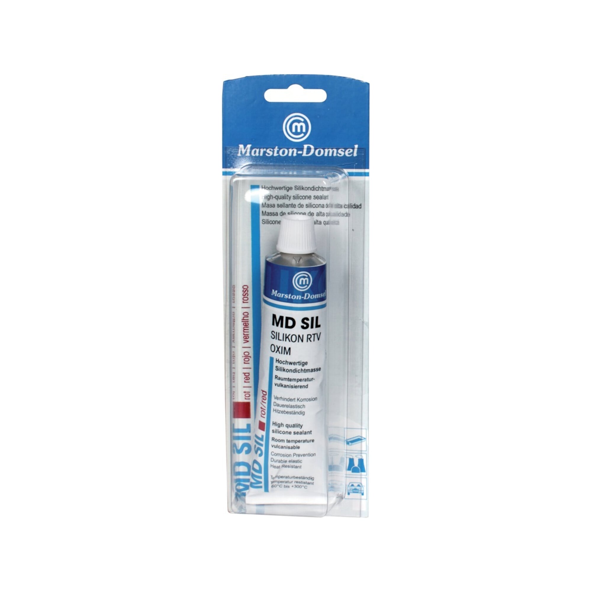 MD-Silikon rot 85g Blisterkarte ; Marston-Domsel