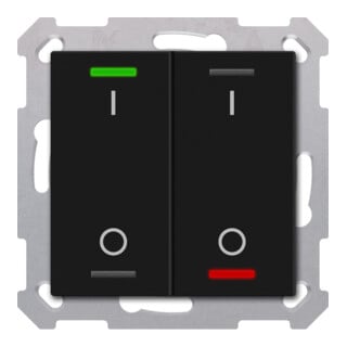 MDT KNX Bouton Light 55 double RGBW noir mat pour commande