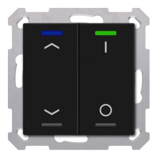 MDT Taster KNX Light 55 2-fach RGBW schwarz matt Jal. Sch. BE-TAL550206.C1