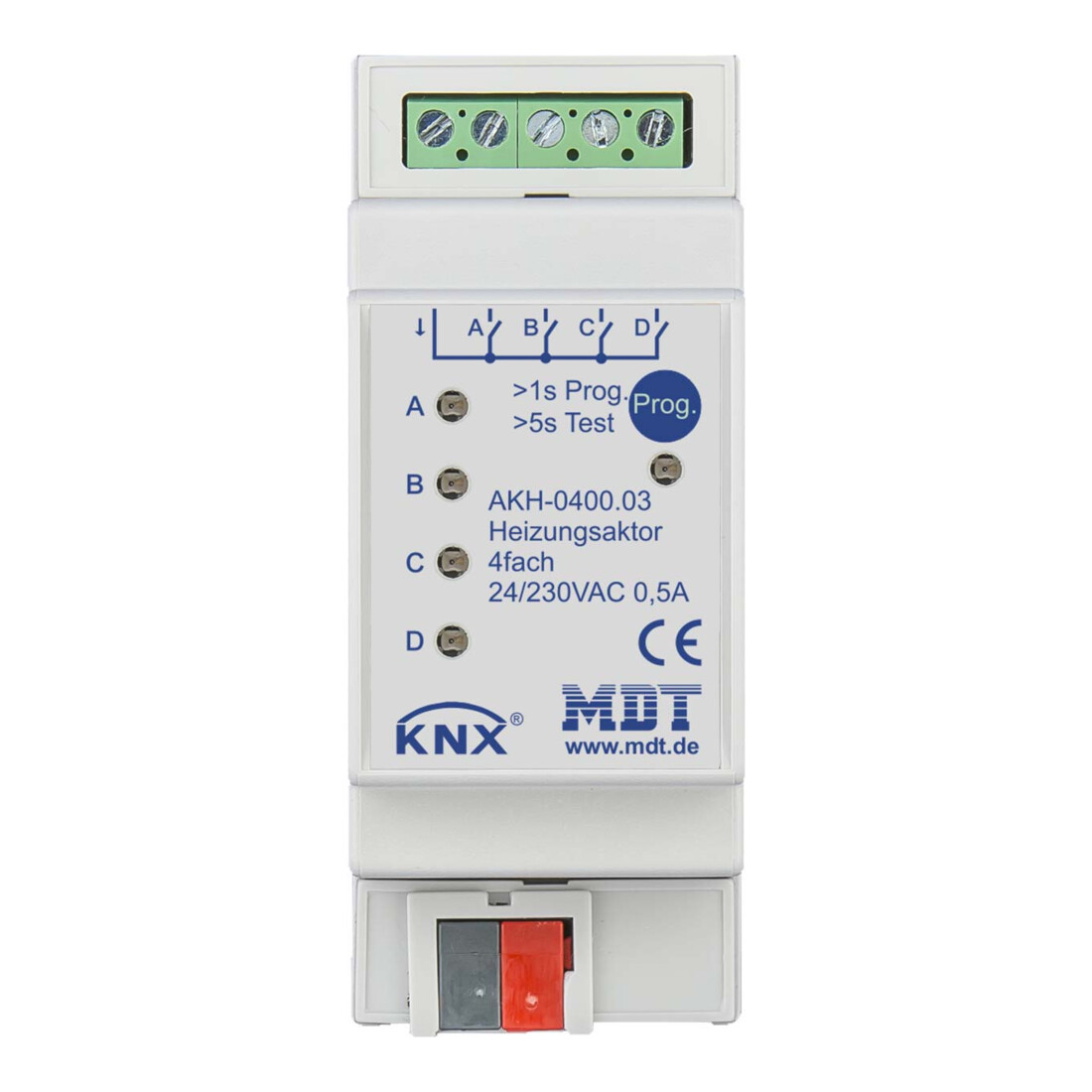 MDT technologies Actionneur chauffage 4 canaux 2TE REG, 24-230VAC AKH-0400.03