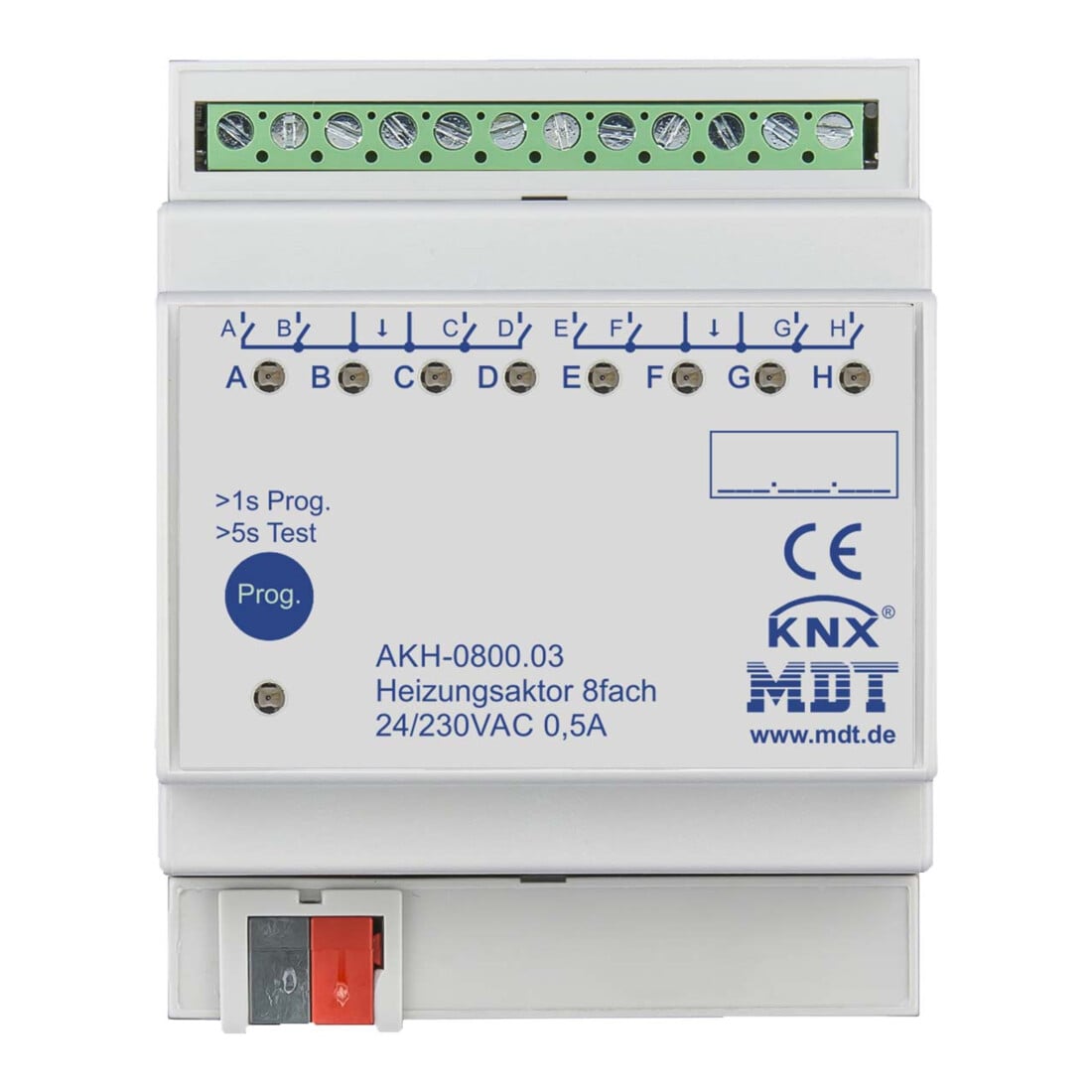 MDT technologies Actionneur chauffage 8 canaux 4TI REG, 24-230VAC AKH-0800.03