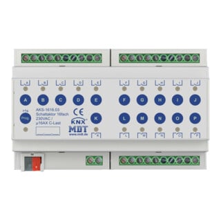 MDT technologies Actionneur de commutation 16 canaux 8TE REG, 16A, 230VAC AKS-1616.03