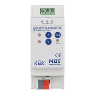 MDT technologies Actionneur de commutation 2 canaux 2U REG, 16A, 230VAC AKK-0216.03