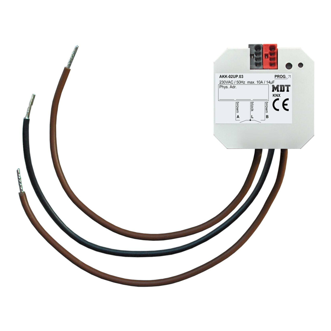 MDT technologies Actionneur de commutation 2 canaux encastré 10A, 230VAC, compact AKK-02UP.03
