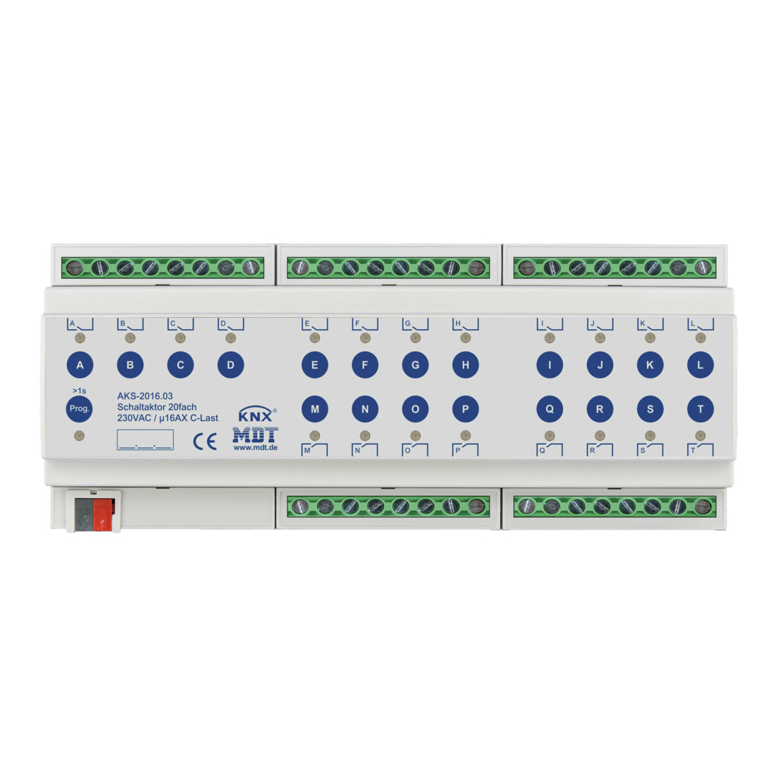 MDT technologies Actionneur de commutation 20 voies 12TE REG, 16A, 230VAC AKS-2016.03