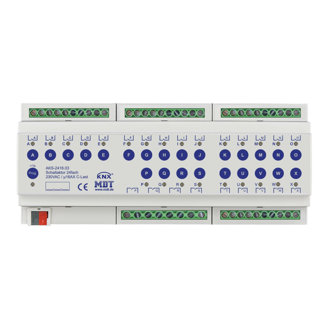 MDT technologies Actionneur de commutation 24 canaux 12TE REG, 16A, 230VAC AKS-2416.03