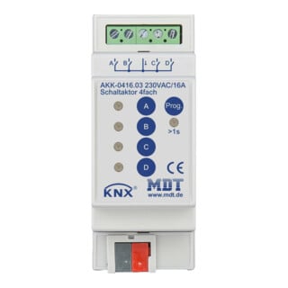 MDT technologies Actionneur de commutation 4 canaux 2TE REG, 16A, 230VAC, Komp. AKK-0416.03