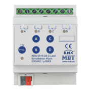 MDT technologies Actionneur de commutation 4 canaux 4TE REG, 16A, 230VAC AKS-0416.03-1