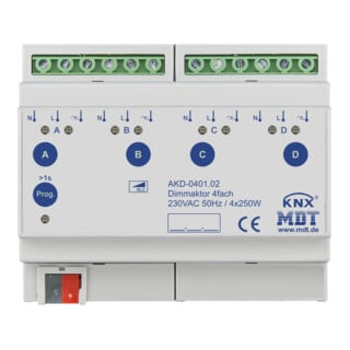 MDT technologies Actionneur de gradation 4 canaux 6TE REG 250W, 230VAC AKD-0401.02