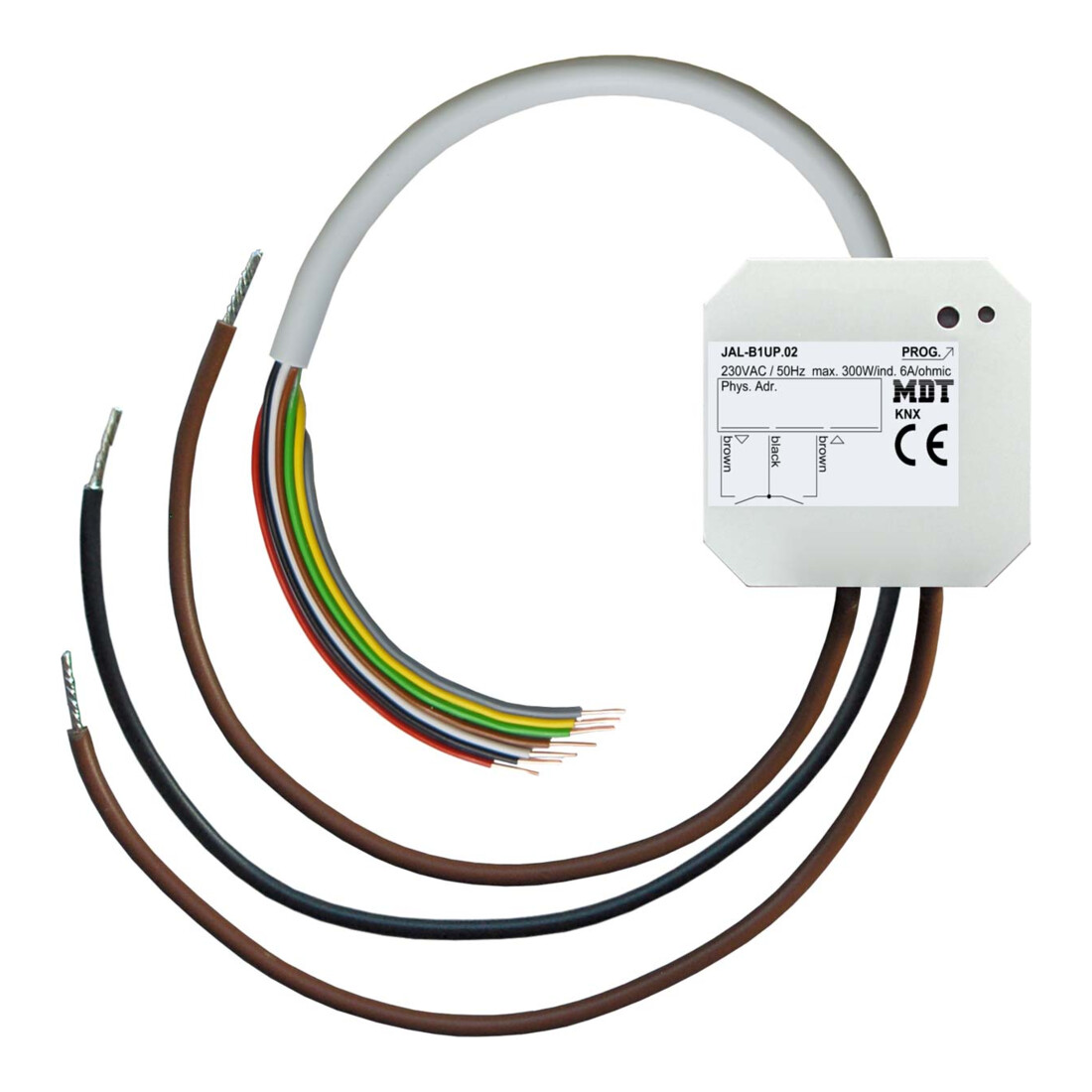 MDT technologies Actionneur de volet roulant 1 canal 6A, 230VAC, 4 entrées binaires JAL-B1UP.02