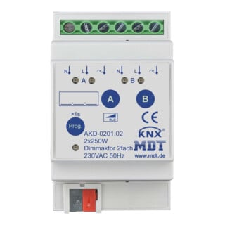 MDT technologies Actionneur d'intensité 2 voies 3TE REG 250W, 230VAC AKD-0201.02