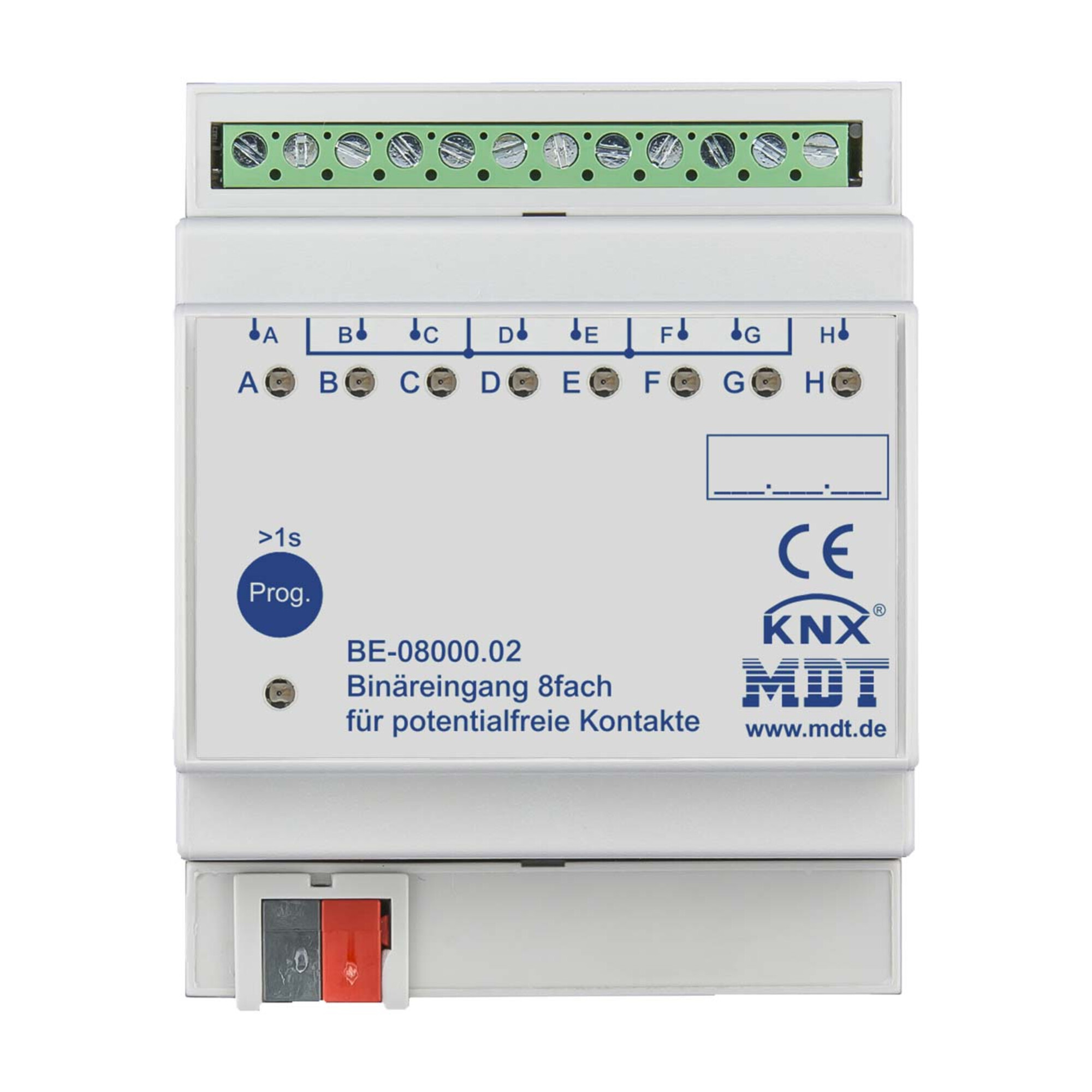 MDT technologies Binäreingang 8-fach 4TE REG, potentialfrei BE-08000.02