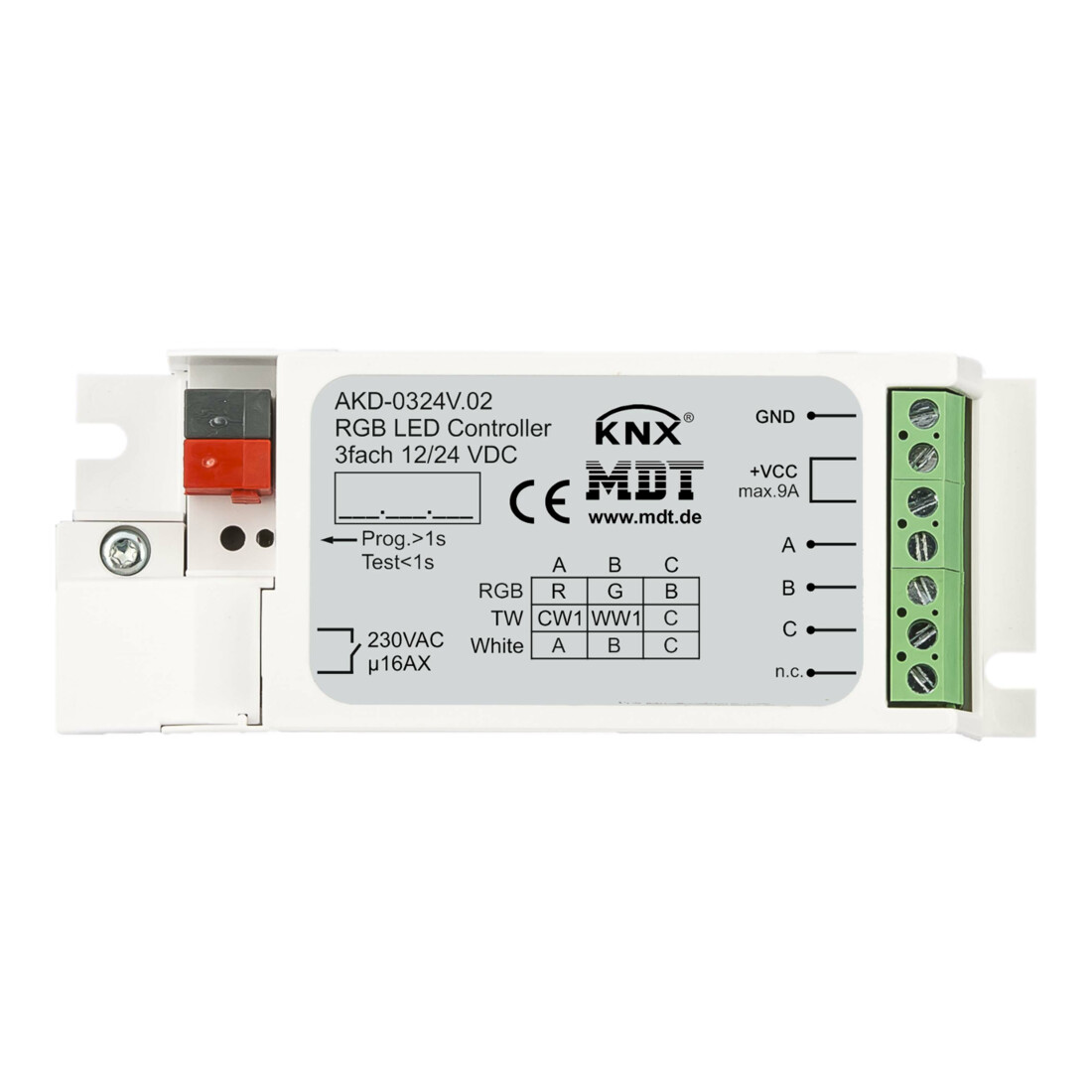 MDT technologies Contrôleur LED 3 canaux 3/6A, RGB AKD-0324V.02