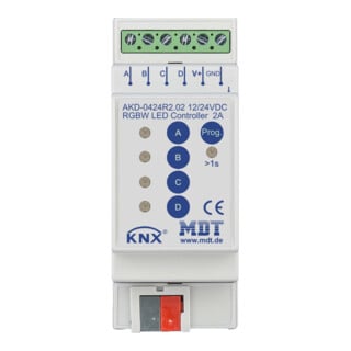 MDT technologies Contrôleur LED 4 canaux 2/4A, RGBW, 2TE, REG AKD-0424R2.02