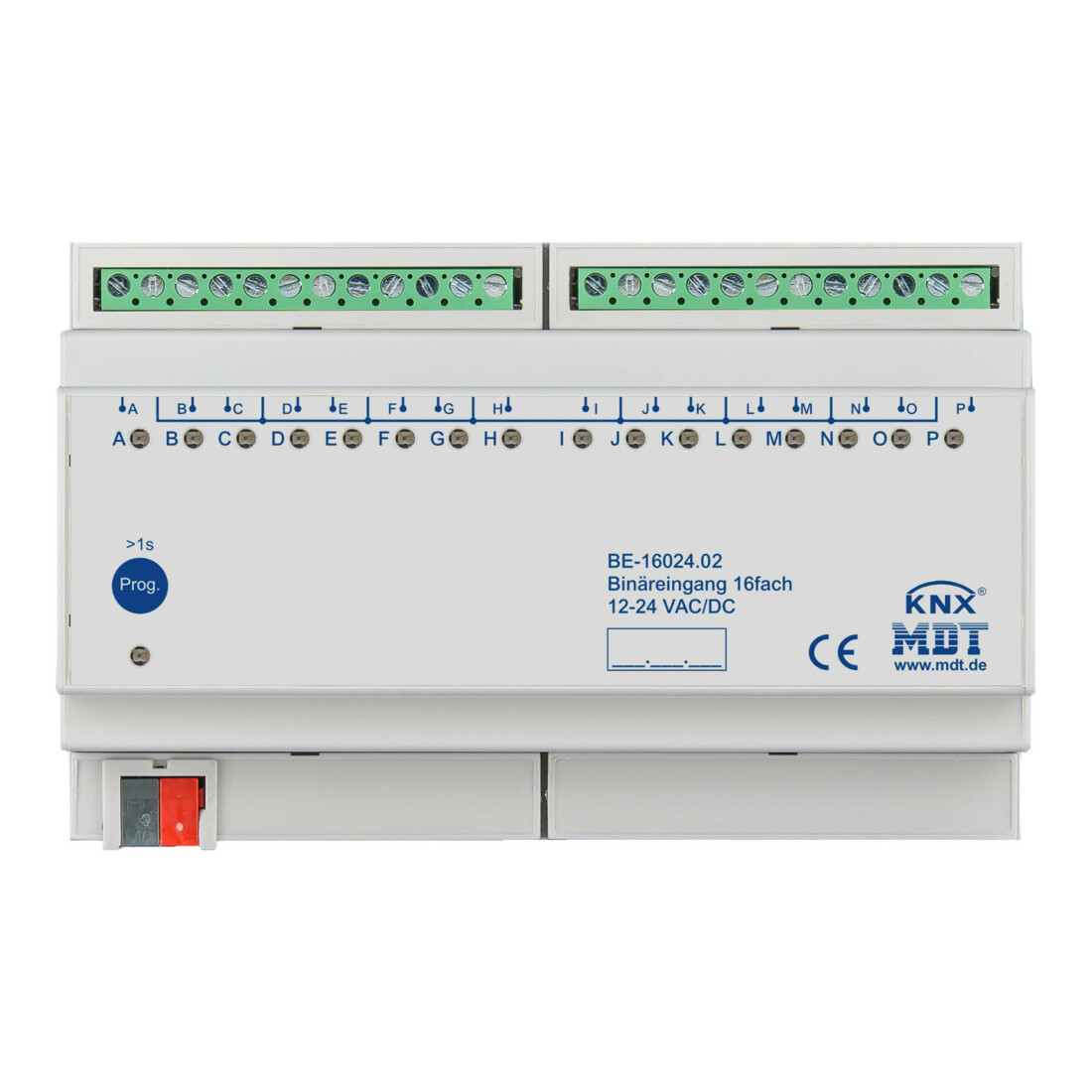 MDT technologies Entrée binaire 16 voies 8TE REG, 24VAC/DC BE-16024.02