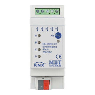 MDT technologies Entrée binaire 4 voies 2TE REG, 230VAC BE-04230.02