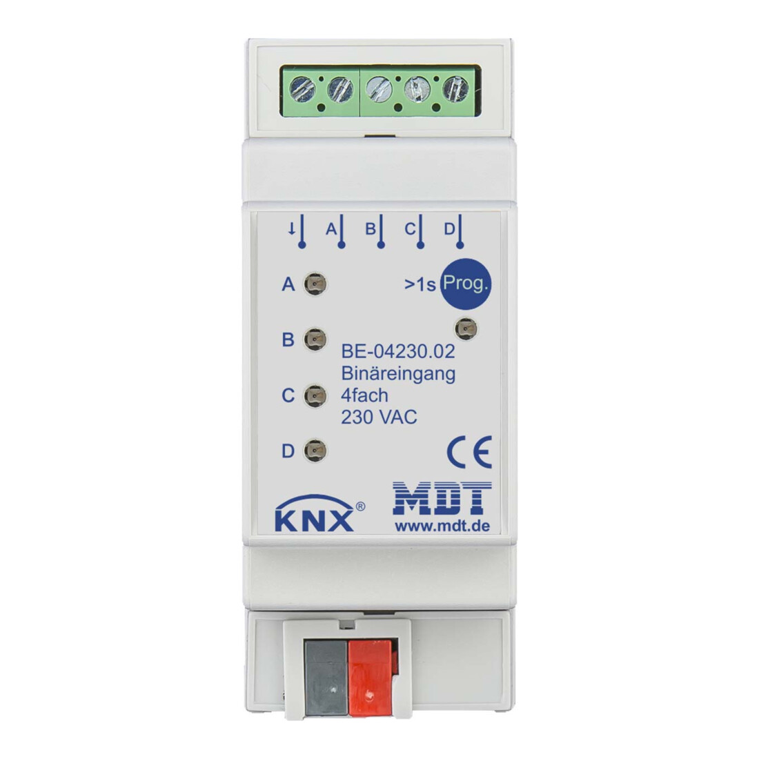 MDT technologies Entrée binaire 4 voies 2TE REG, 230VAC BE-04230.02