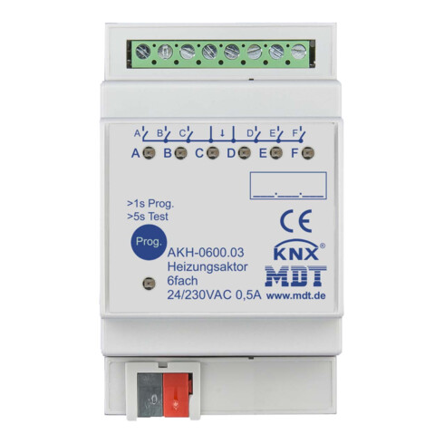 MDT technologies Heizungsaktor 6-fach 3TE REG, 24-230VAC AKH-0600.03