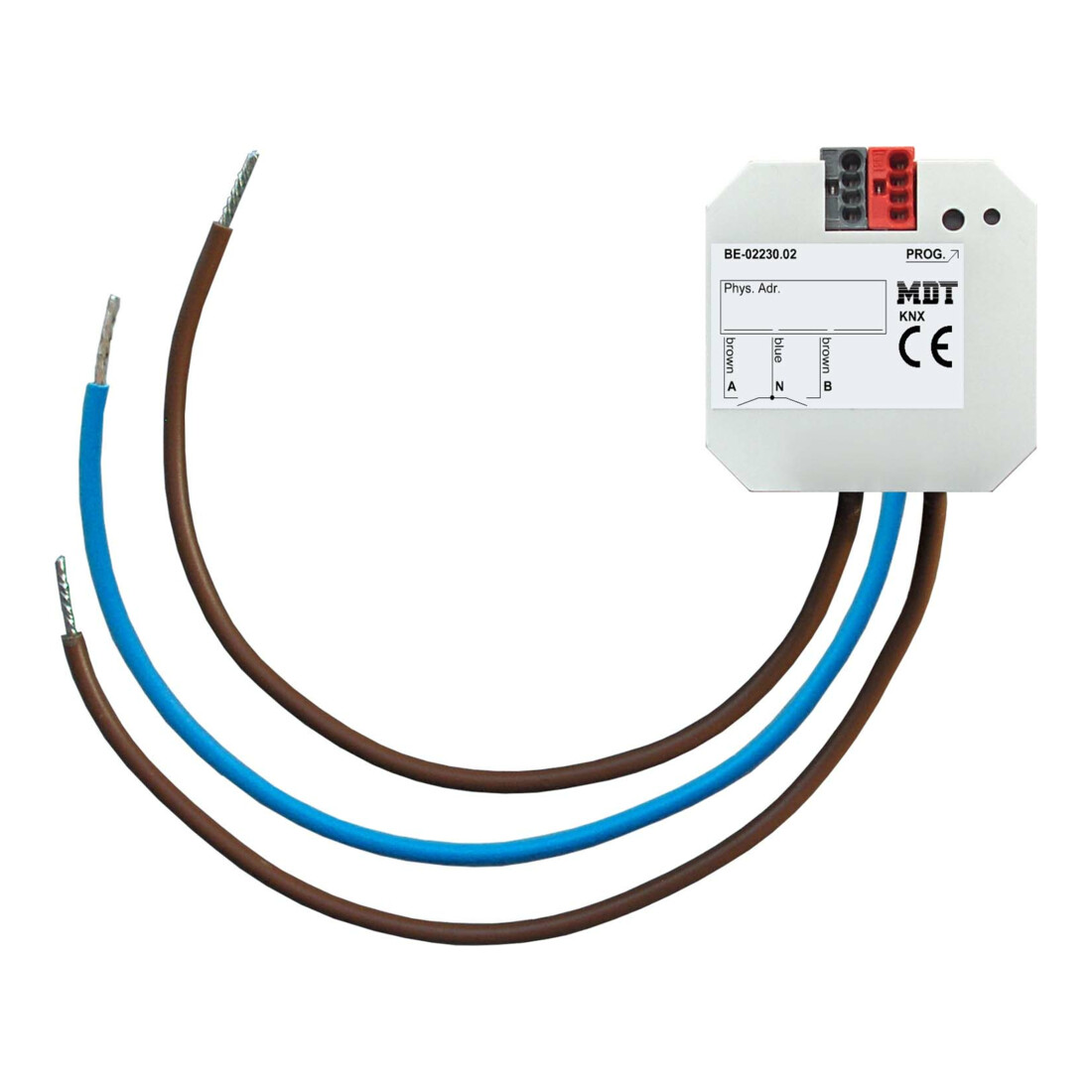 MDT technologies Interface de bouton 2 voies encastrée, 230 V AC BE-02230.02