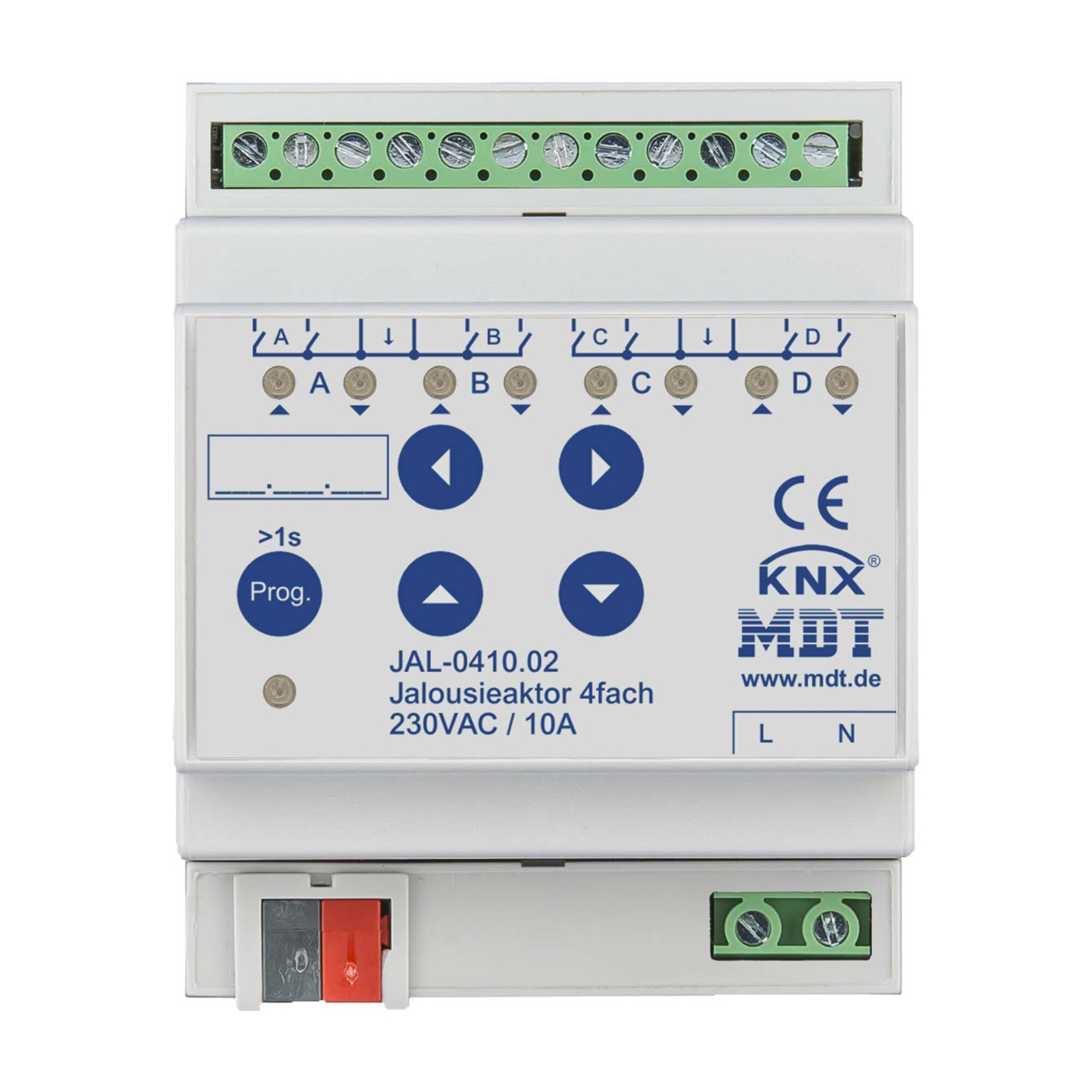 MDT technologies Jalousieaktor 4-fach REG, 10A, 230VAC JAL-0410.02