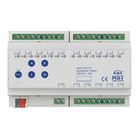 MDT technologies Schaltaktor 16-fach 8TE REG, 16A, 230VAC AKK-1616.03