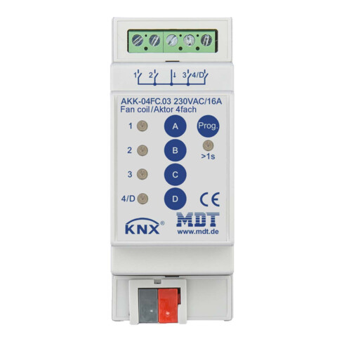 MDT technologies Schaltaktor 4-fach 2TE REG,16A,230VAC,Komp. AKK-04FC.03