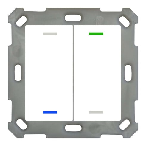 MDT technologies Taster Light 55 2-fach RGBW, rws/glä, neutral BE-TAL5502.01