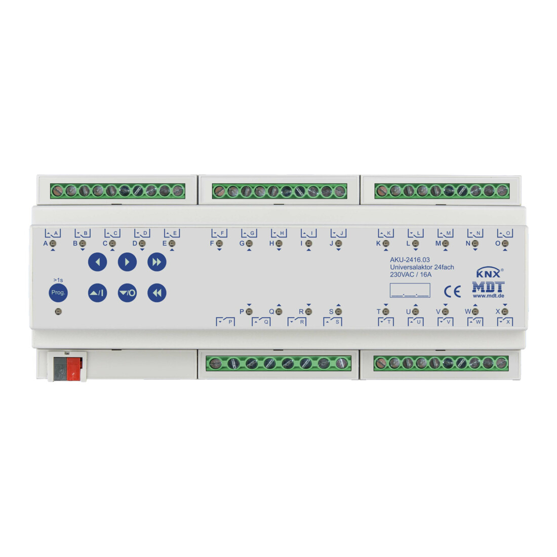 MDT technologies Universalaktor 24 voies 12TE REG, 16A, 230VAC, 100µF AKU-2416.03