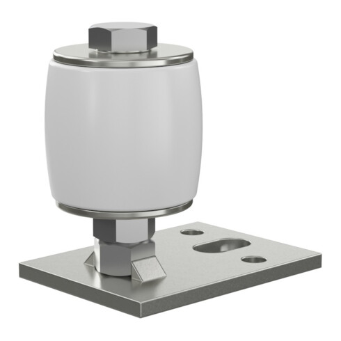 MEA Roulette de guidage coulissante n°50, nylon gris argenté, avec plaque