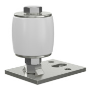 MEA Roulette de guidage coulissante n°50, nylon gris argenté, avec plaque