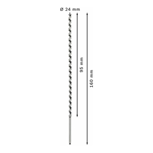 Mèche à bois hélicoïdale, six pans 12 x 470 x 600 mm, d 7,9 mm