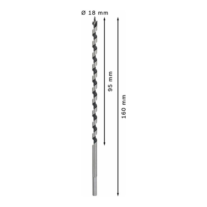 Mèche à bois hélicoïdale, six pans 7 x 170 x 235 mm, d 5,6 mm