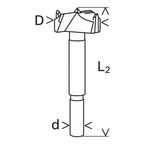 Mèche à façonner carbure 35 x 90 mm, d 10 mm