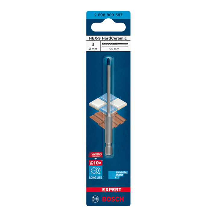 Mèche Bosch Expert Hard Ceramic HEX-9, 3 x 90 mm