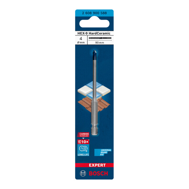 Mèche Bosch Expert Hard Ceramic HEX-9, 4 x 90 mm