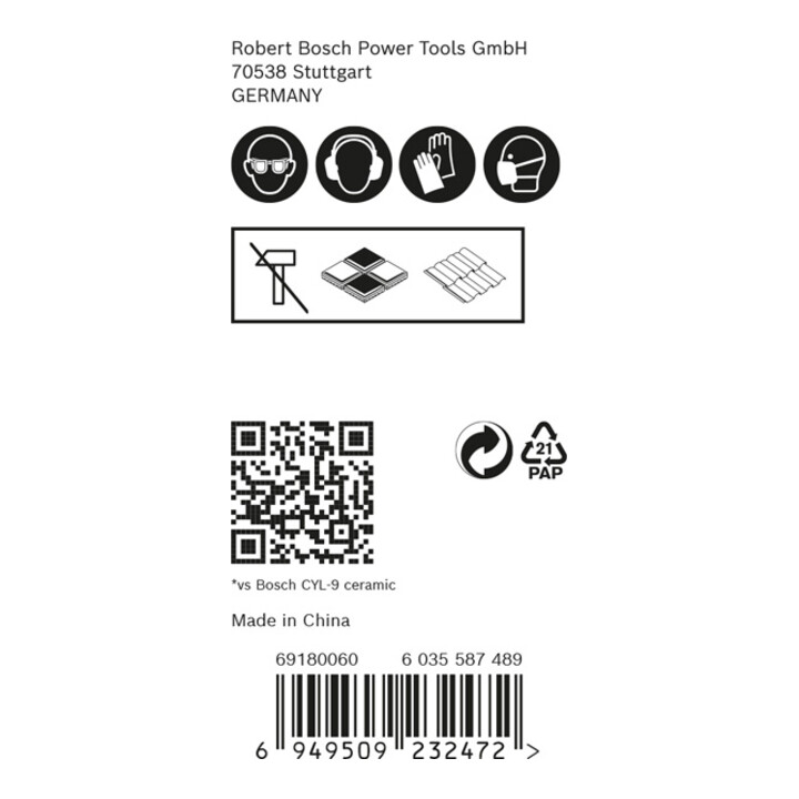 Mèche Bosch Expert Hard Ceramic HEX-9, 5/6/8 mm