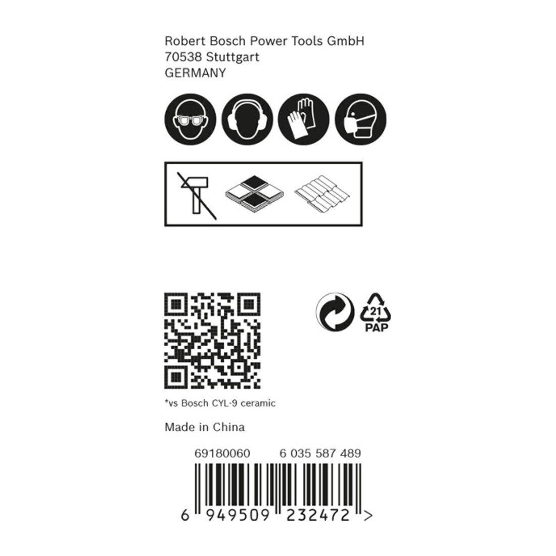 Mèche Bosch Expert Hard Ceramic HEX-9, 5/6/8 mm