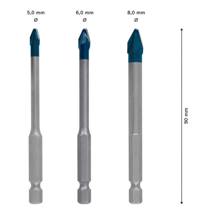 Mèche Bosch Expert Hard Ceramic HEX-9, 5/6/8 mm
