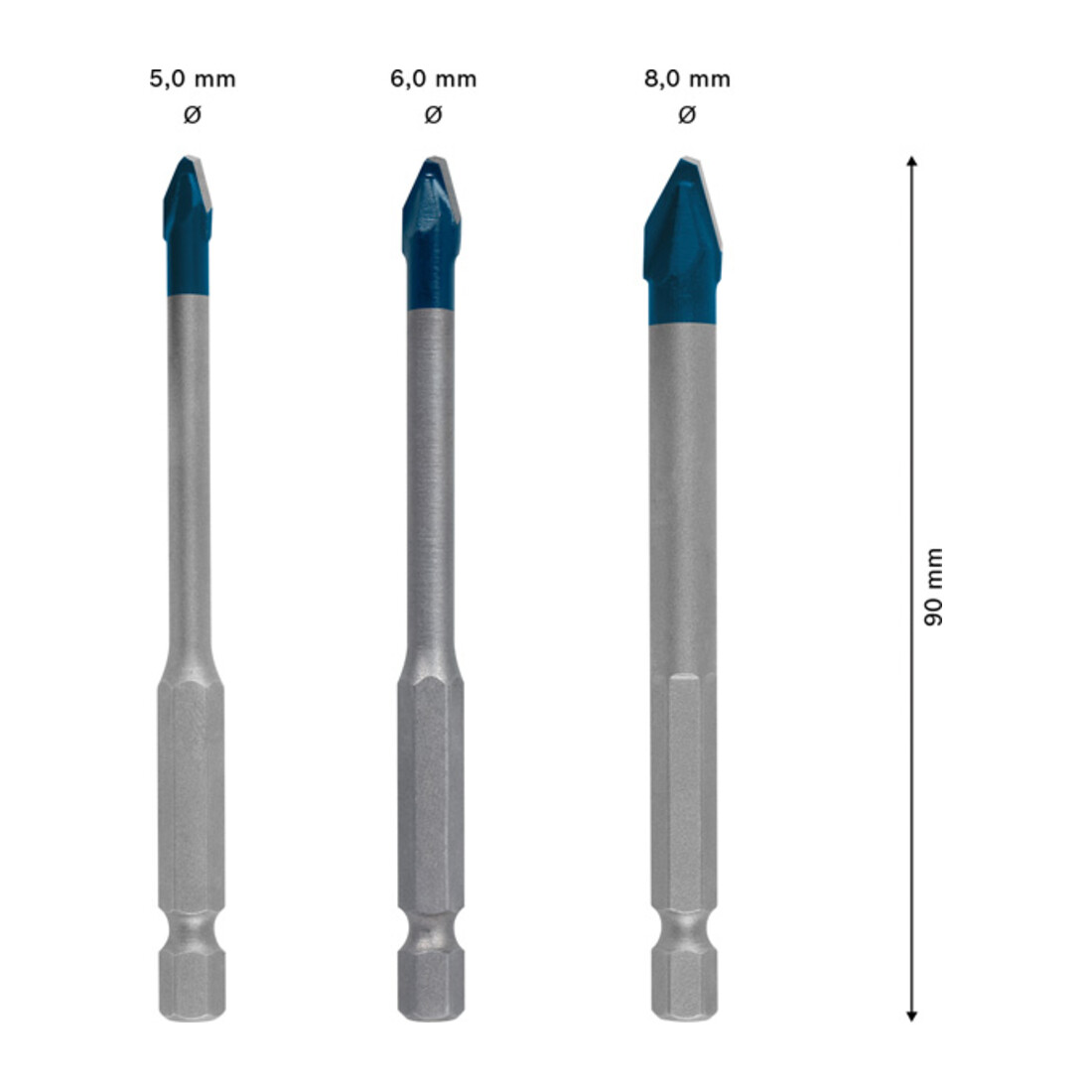 Mèche Bosch Expert Hard Ceramic HEX-9, 5/6/8 mm