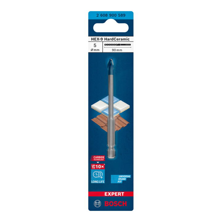 Mèche Bosch Expert Hard Ceramic HEX-9, 5 x 90 mm