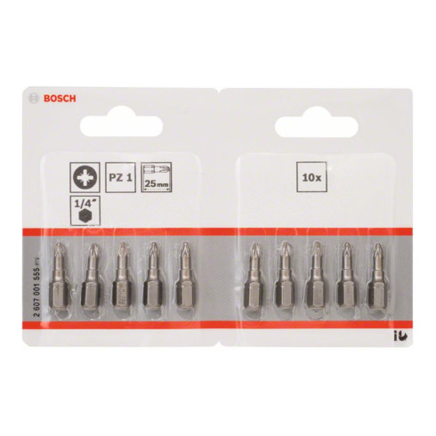 Mèche Bosch Pozidriv Bit, L25 mm, lecteur 1/4", extra dur, paquet de 10