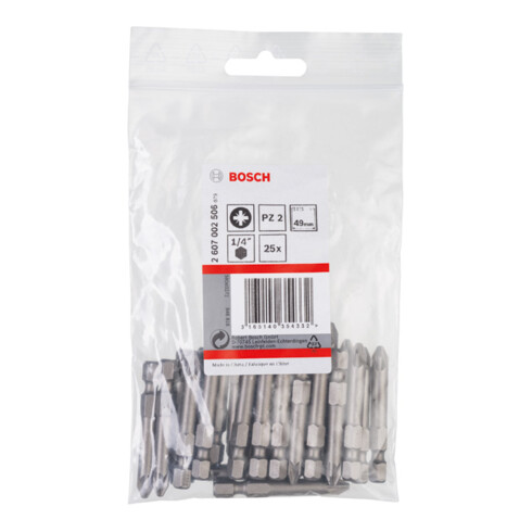 Mèche Bosch Pozidriv Bit, L49 mm, lecteur 1/4", extra dur, paquet de 3