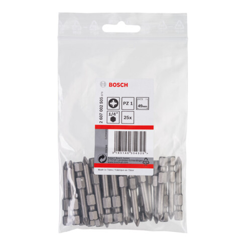 Mèche Bosch Pozidriv Bit, L49 mm, lecteur 1/4", extra dur, paquet de 3