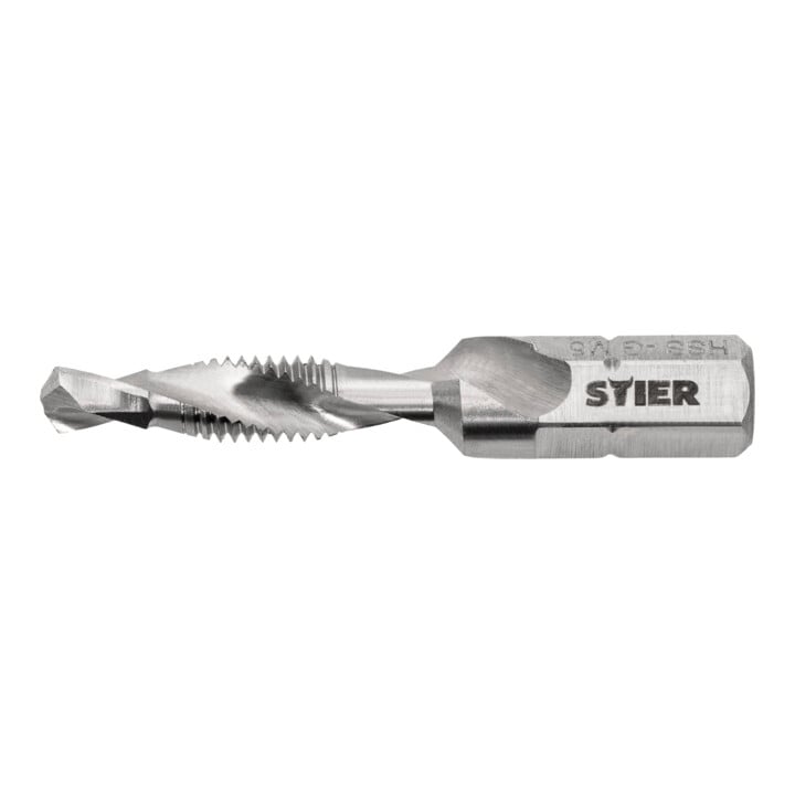 Set Stier STIER Taraud combiné Bit M5 DIN 3126 HSS-G 1/4" hexagonal + STIER Pâte à tarauder 100 ml base eau/savon