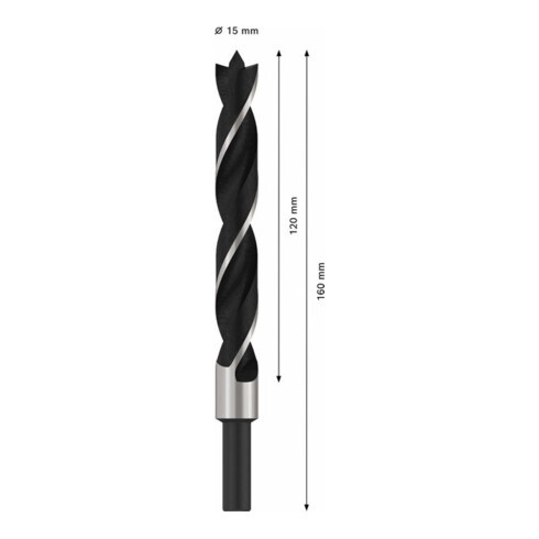 Mèche hélicoïdale à bois Bosch Standard 15 x 100 x 160 mm, d 10 mm